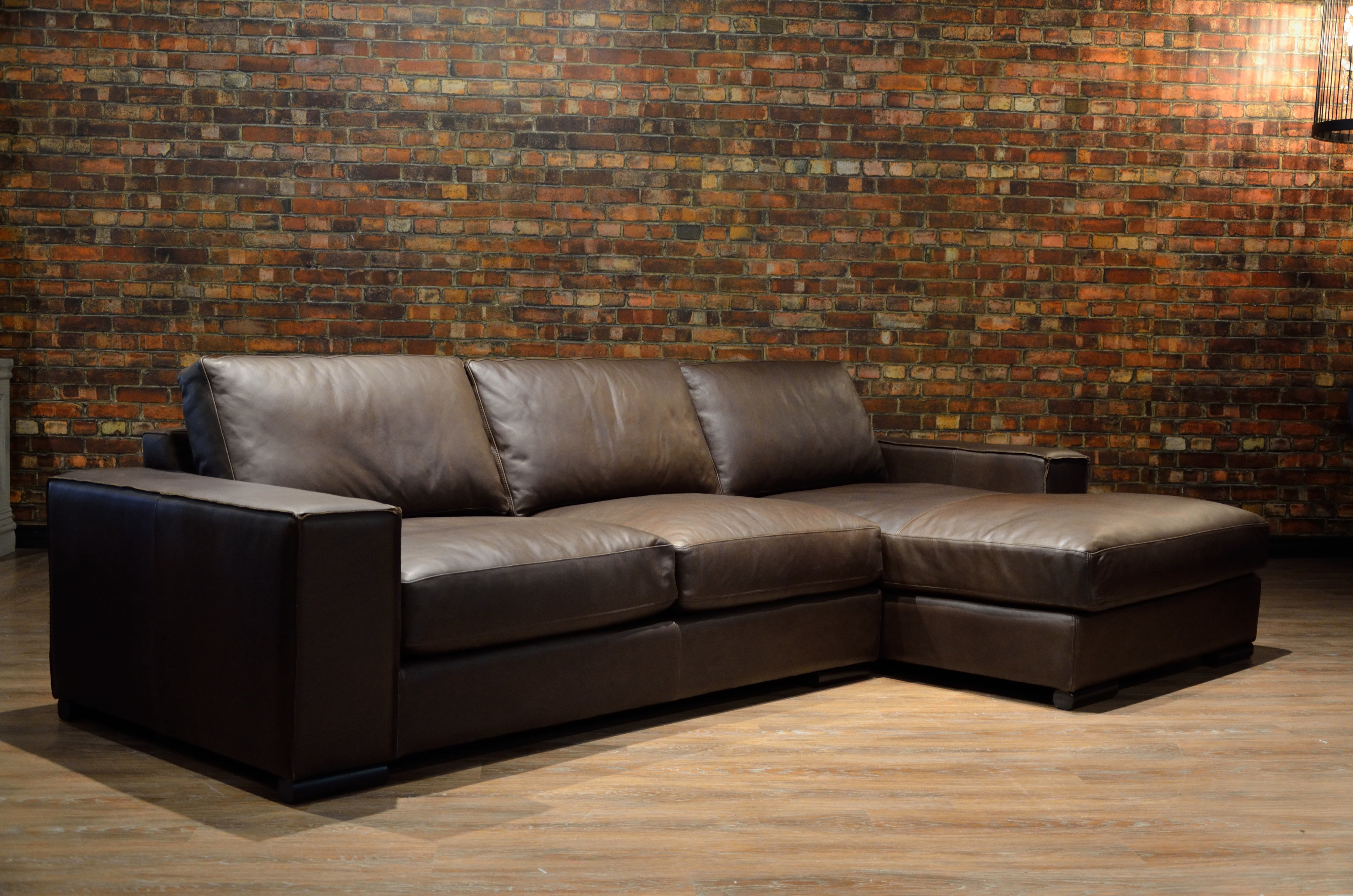 IROQUOIS LEATHER SOFA CHAISE RHF