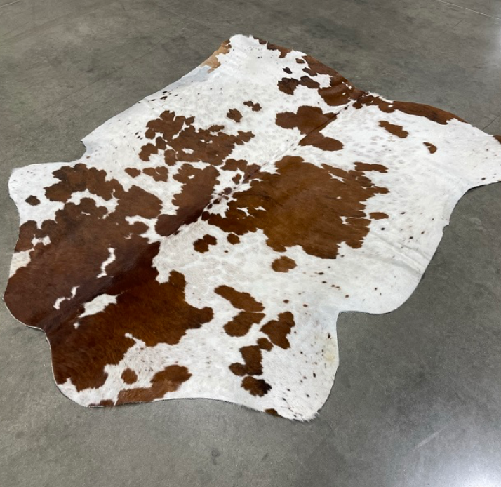 Brown and White Cowhide